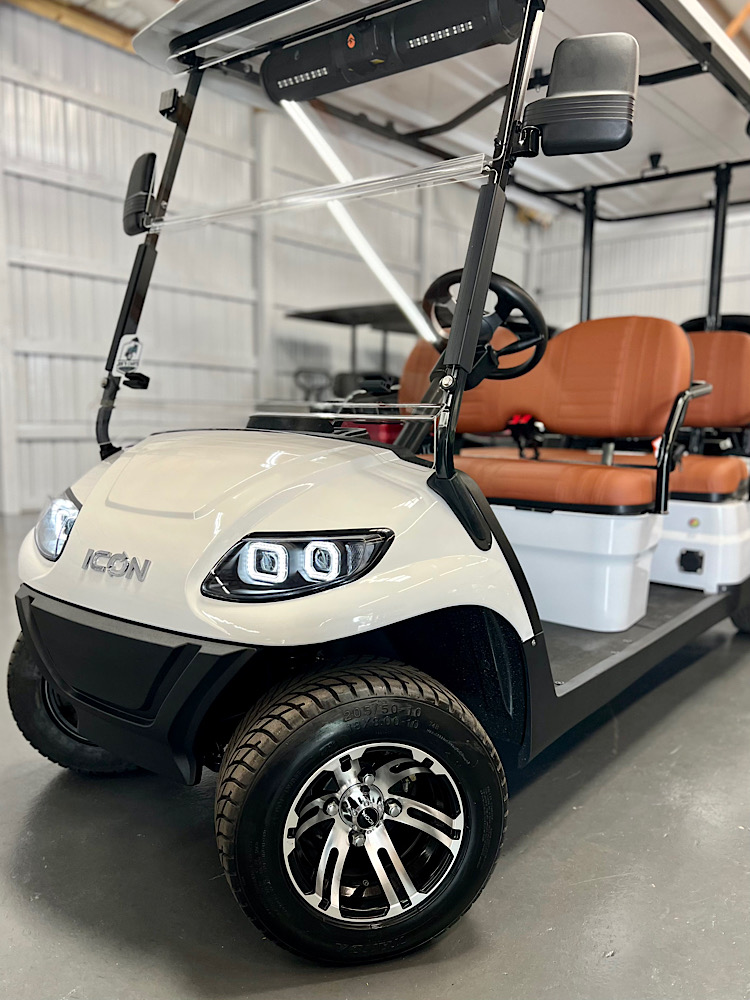 2023 ICON I60 Alpine White Metallic with Brown Seats Joe's Carts