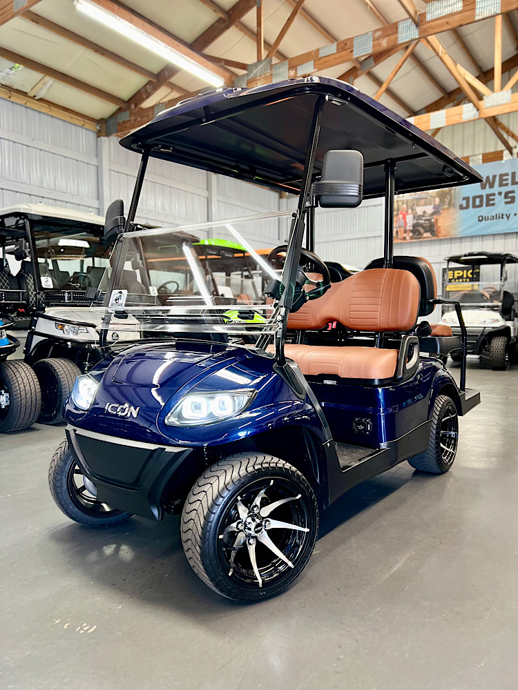 2024 ICON I40 Indigo Blue Metallic with Brown Seats Joe's Carts