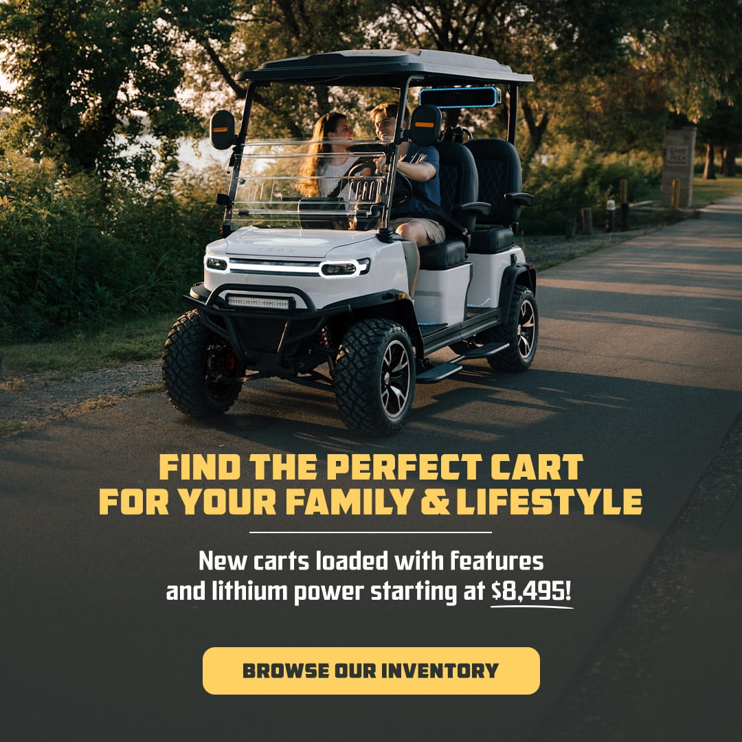 TEKO Tropy Golf Cart with Couple Driving